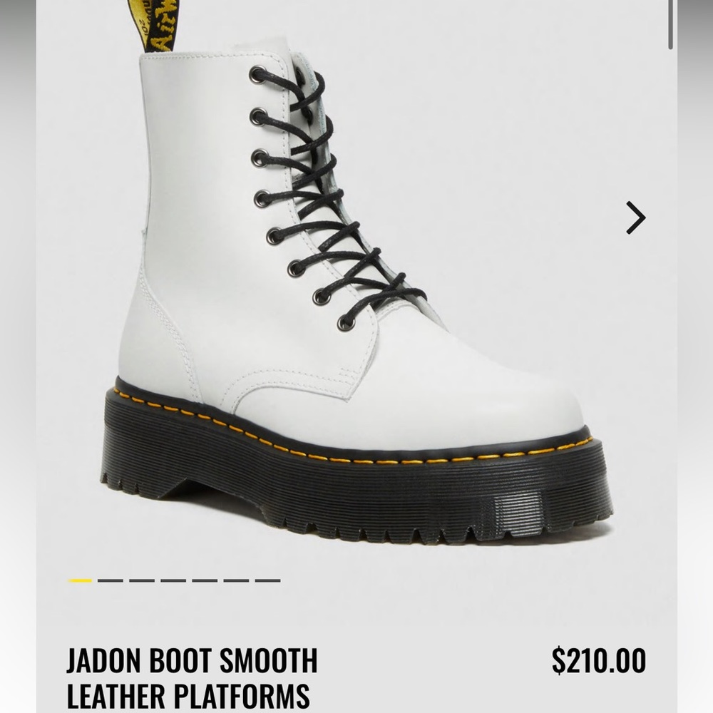 Dr. Martens, White Jadon Boot Smooth Leather Platforms